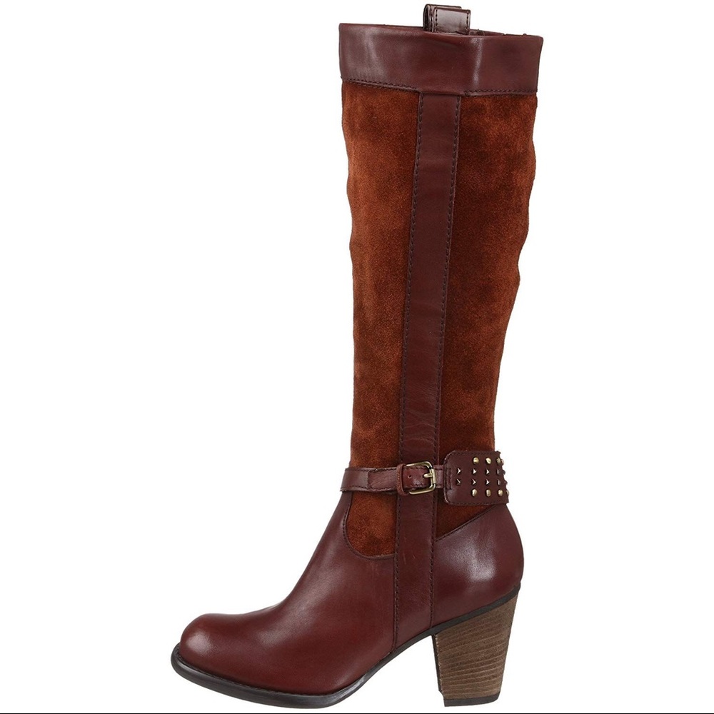 Naturalized 'Glassy' Knee-High Suede/Leather Boots